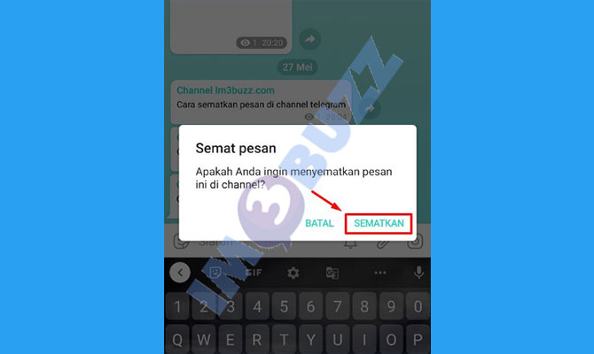 5. ketuk sematkan pesan di telegram