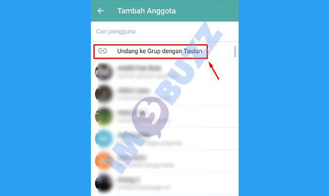 5. pilih undang ke grup dengan tautan