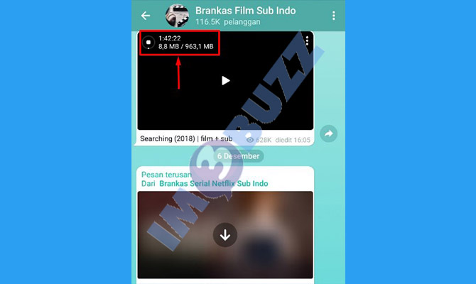 5. proses mendownload video di telegram