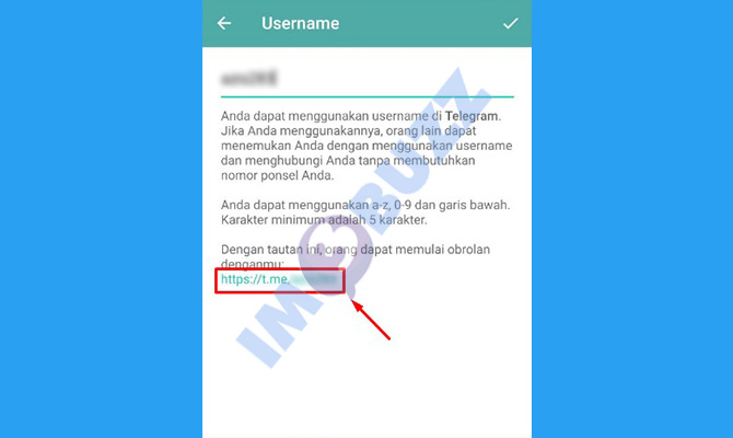 5. tap tautan atau link telegram sendiri