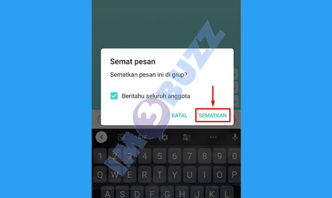 5. ketuk sematkan pesan di grup telegram