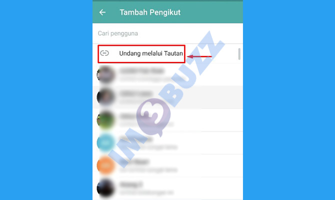 6. tap undang melalui tautan channel