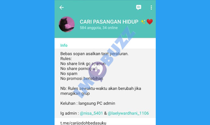 7. grup telegram cari pasangan hidup