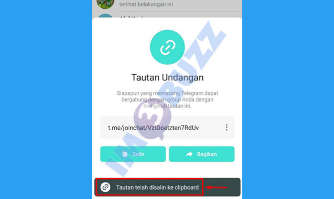 7. selesai membuat link undangan grup