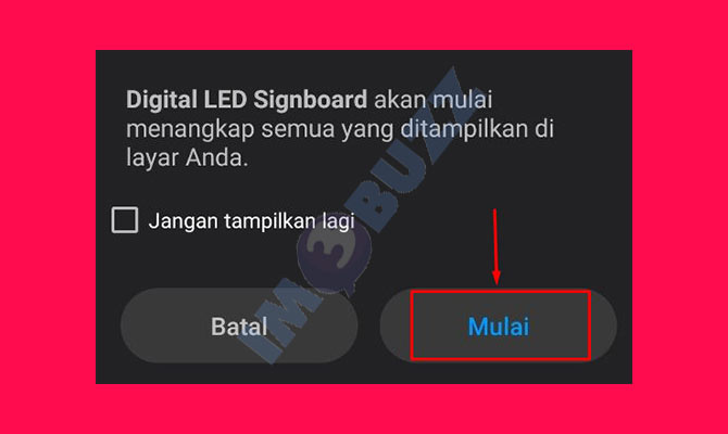 7. tap mulai merekam tulisan berjalan untuk tiktok