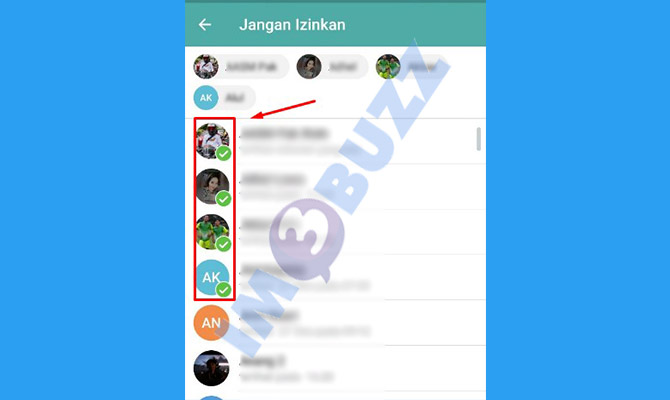 8. pilih kontak untuk menyembunyikan nomor hp di telegram