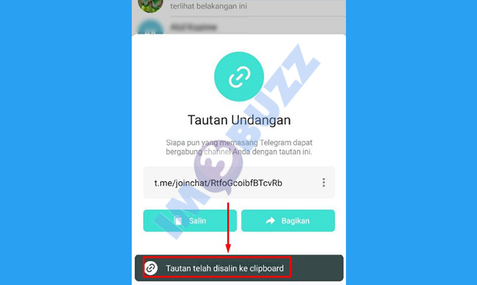 8. selesai melakukan copy atau membuat link channel telegram