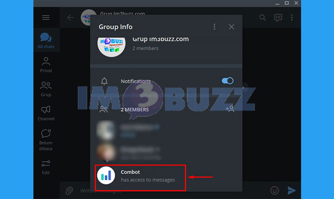 8. selesai menambahkan bot di telegram