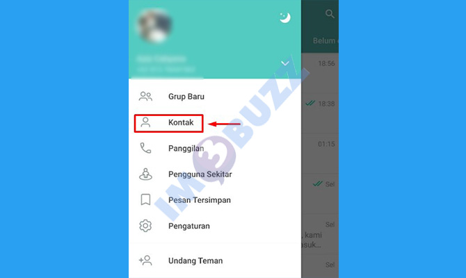9. pilih kontak