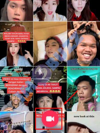 kedua tap tombol kamera untuk menggunakan filter tiktok orang lain