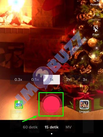 ketiga tekan tombol merekam untuk menggunakan filter tiktok orang lain
