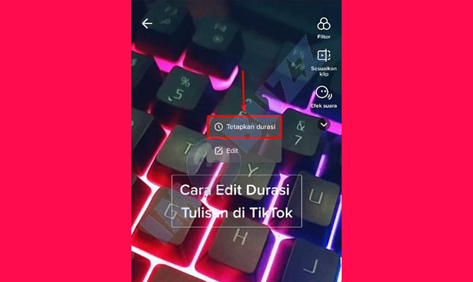 tap tetapkan durasi tulisan di tiktok