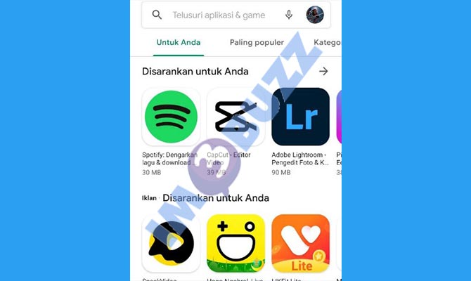 1. buka google playstore untuk download tex repeate for Telegram