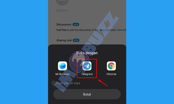 15. pilih aplikasi telegram