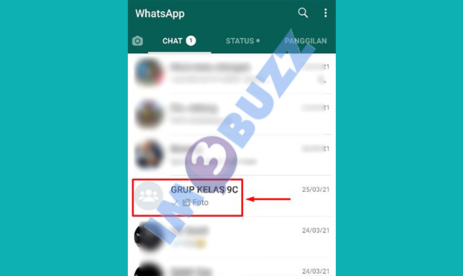 2. cari dan buka grup whatsapp untuk membuat kode qr grup