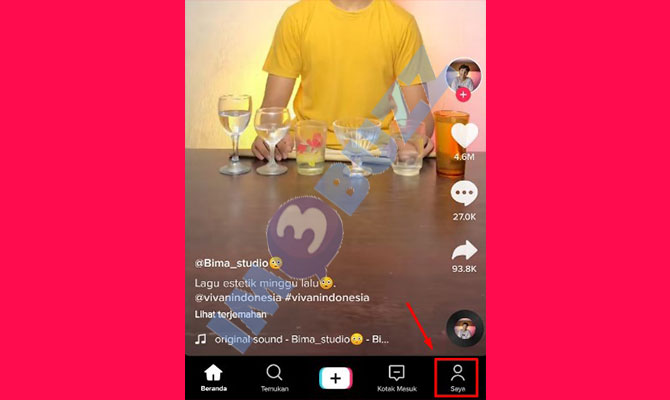 2. ketuk menu saya untuk memulihkan akun tiktok lupa password