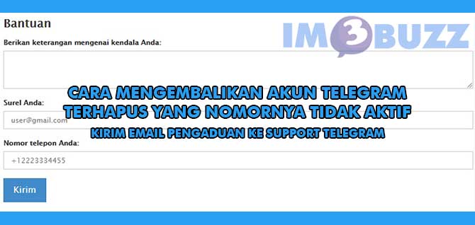 2. mengirim pengaduan ke support telegram