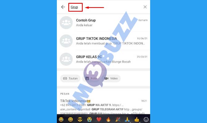 3. Ketik Nama Grup 1