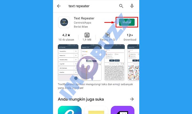 3. lakukan install text repeat telegram