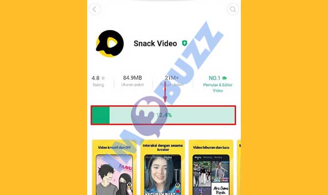 4. Tunggu Proses Download Snack Video