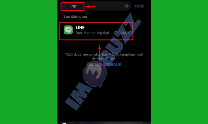 4. cari dan buka aplikasi line