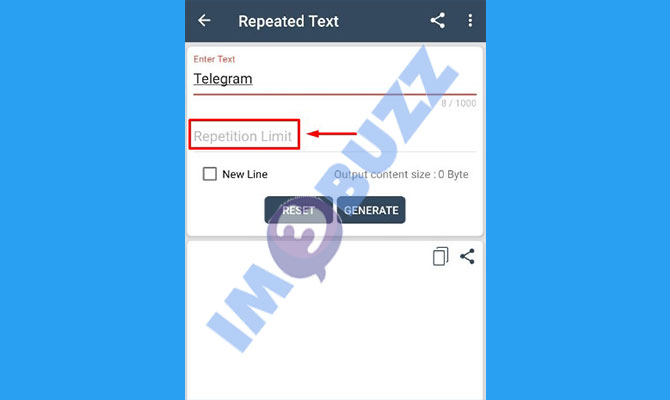 4. masukkan jumlah pengulangan text telegram