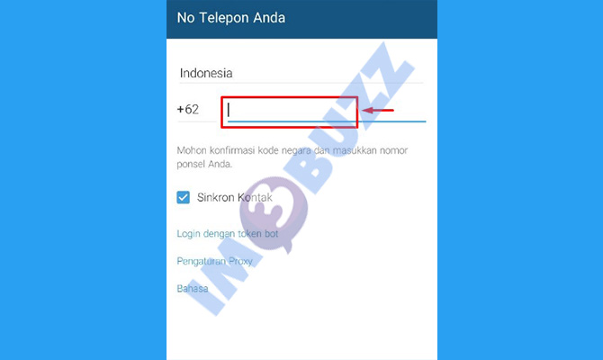 4. masukkan nomor telegram