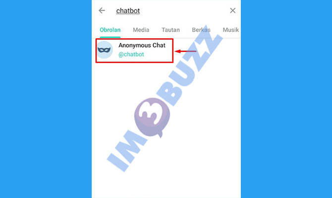 4. pilih bot anonymous telegram