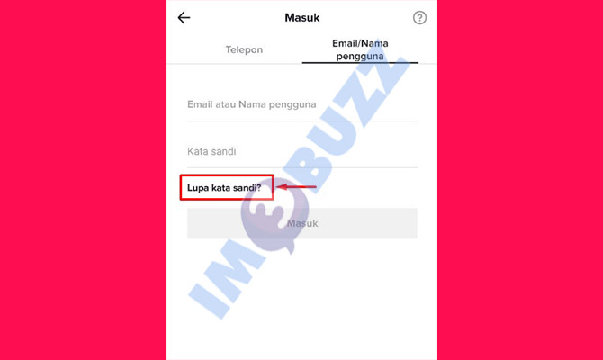 4. tap lupa kata sandi