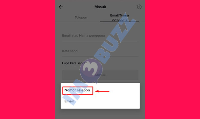 5. pilih nomor telepon