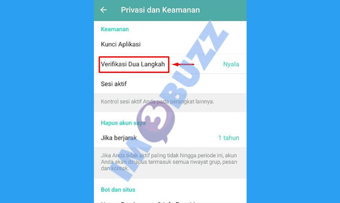 5. tap verifikasi dua langkah