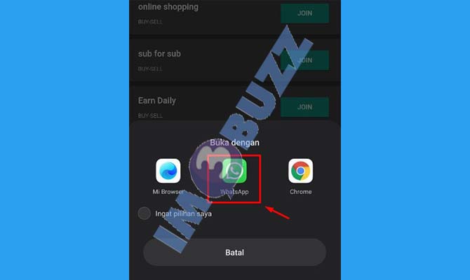 6. Pilih Whatsapp