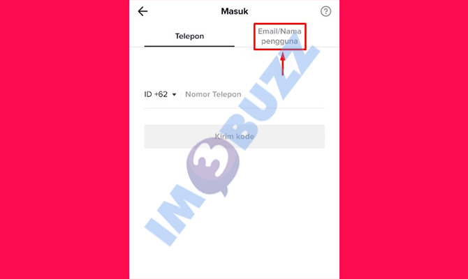 6. ketuk email nama pengguna