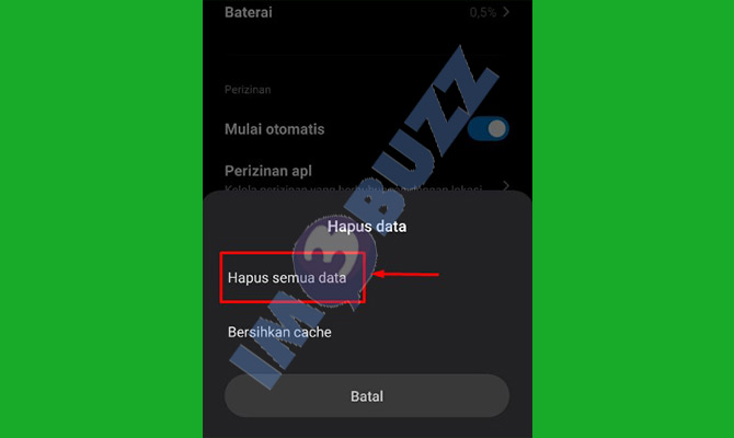 6. tap hapus semua data