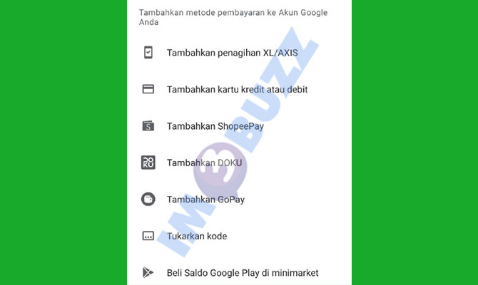 6. tentukan metode pembayaran