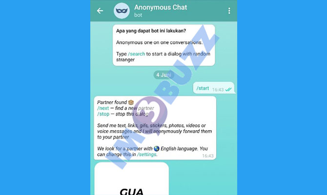 6. terhubung ke anonymous chat