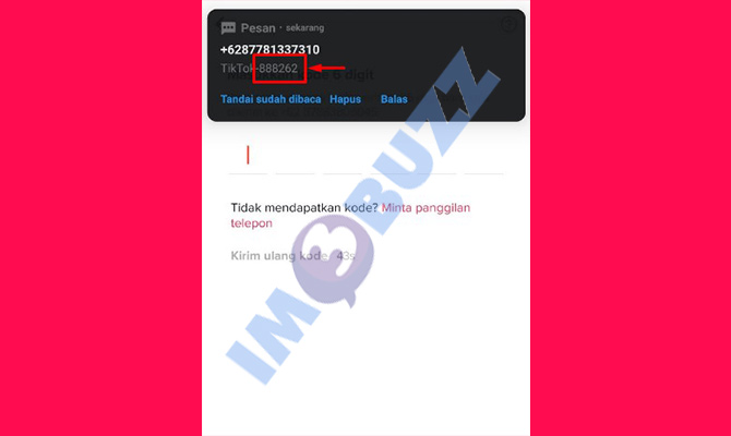 7. salin kode verifikasi