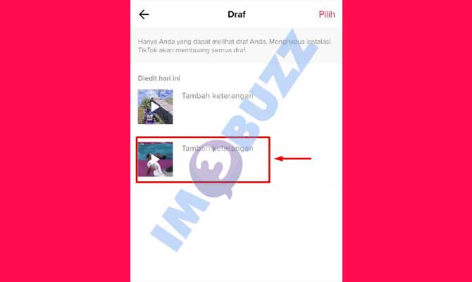 Ketuk dan Tahan Video TikTok