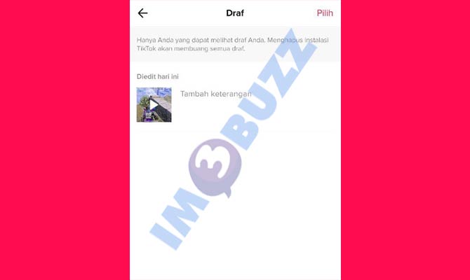 Selesai Menghapus Video Tersimpa di Draft TikTok
