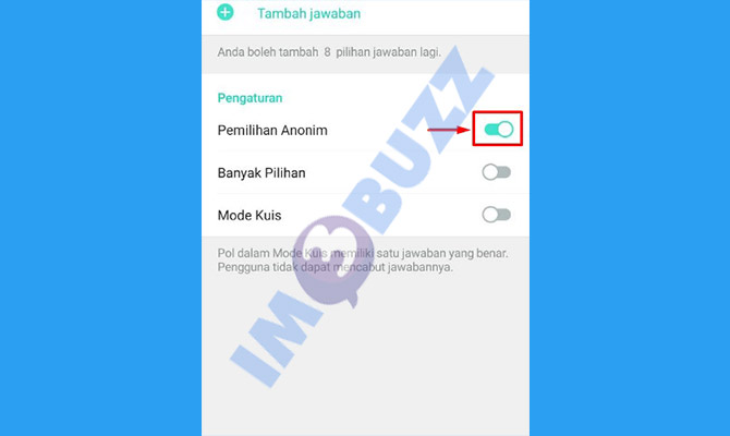 matikan opsi pemilihan anonim