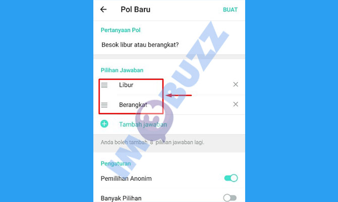 membuat jawaban voting