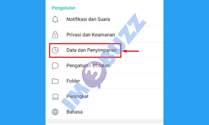 pilih data dan penyimpanan