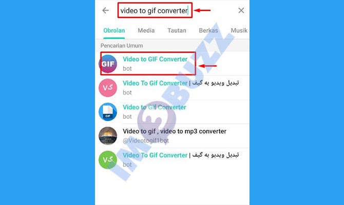 1. Cari Dan Buka GIF Bot Telegram 