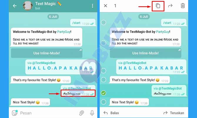 1. Salin Font Di Bot Telegram