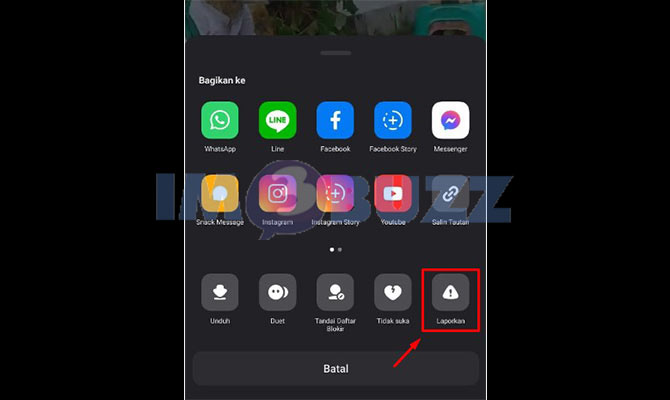 2. Ketuk Laporkan Video di Snack Video