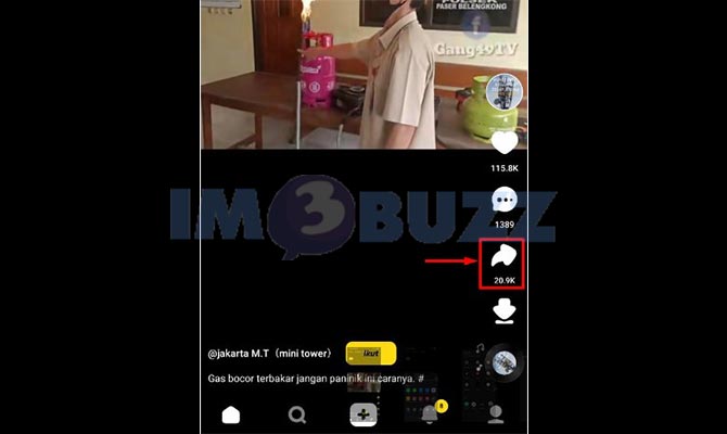 2. Tap Bagikan Video di Snack Video