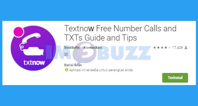 2. Textnow Aplikasi Untuk Membuat Nokos