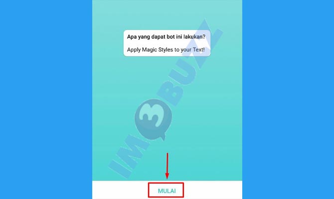 3. Ketuk Mulai di Obrolan Text Magic