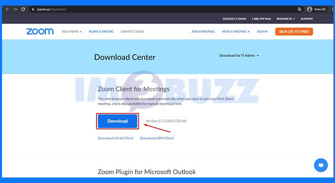 3. Klik Download Aplikasi Zoom