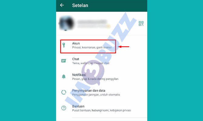 3. Pilih Opsi Akun Untuk Menghilangkan Verifikasi 2 Langkah WA